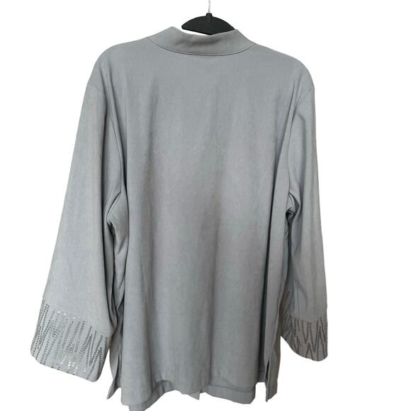 Bob Macke Wearable Art Blazer Sequin Gray Moleskin Jacket Vintage - Picture 5 of 10